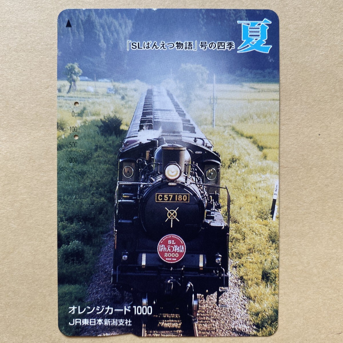 【使用済】 SLオレンジカード JR東日本 SLばんえつ物語号の四季 夏拍卖