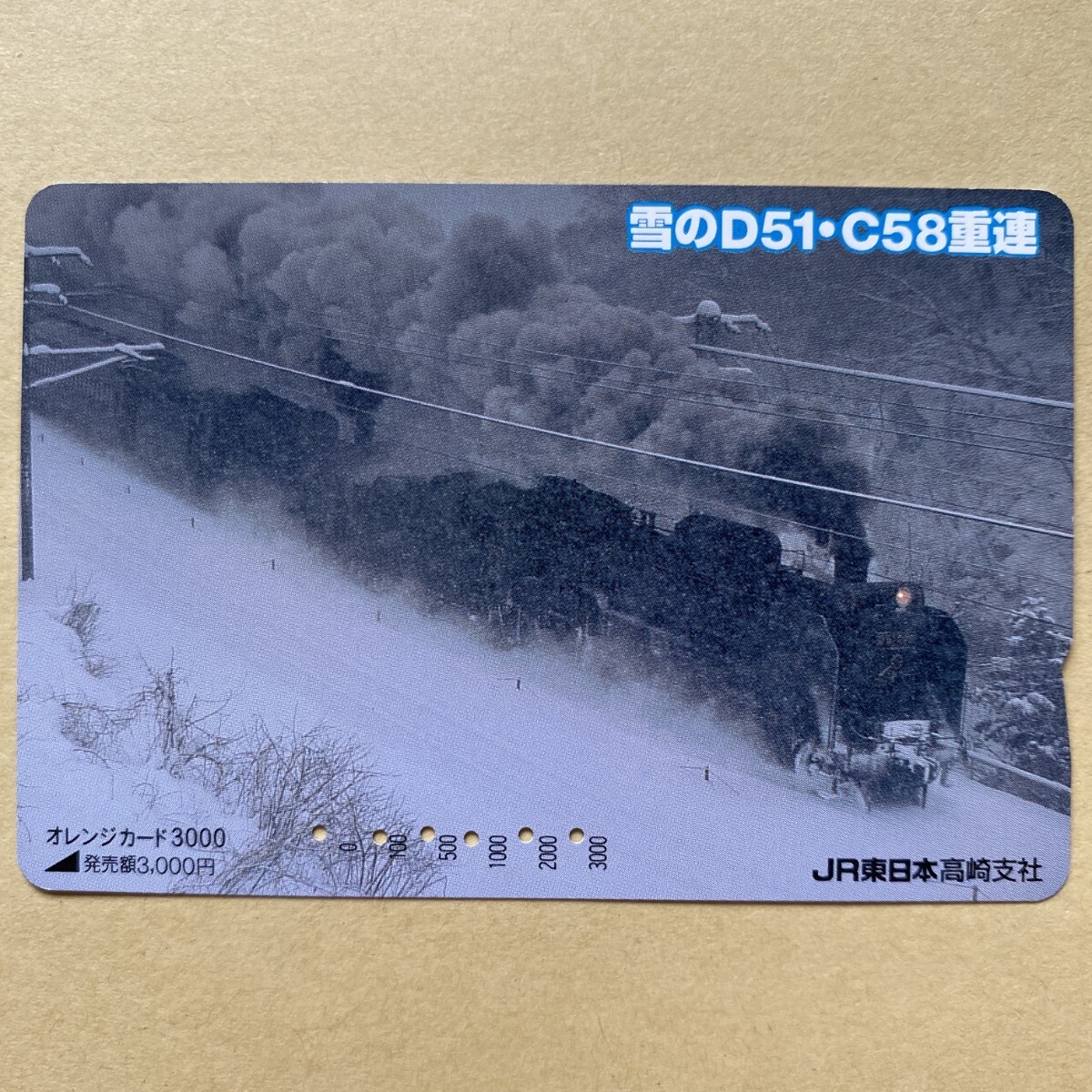 【使用済】 SLオレンジカード JR東日本 雪のD51・C58重連拍卖