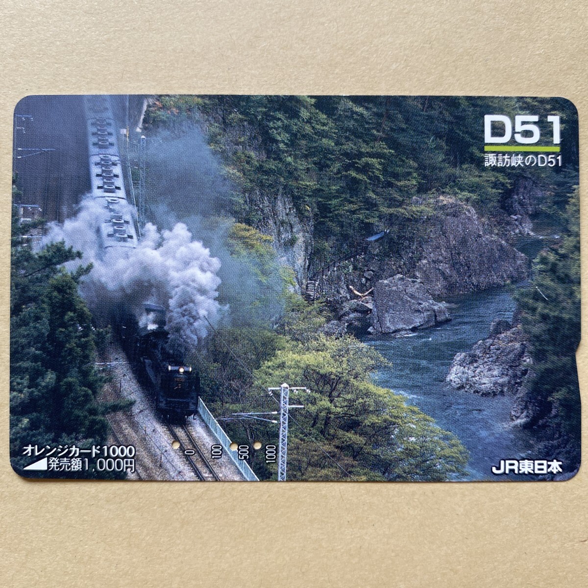 【使用済】 SLオレンジカード JR東日本 D51 諏訪峡のD51拍卖