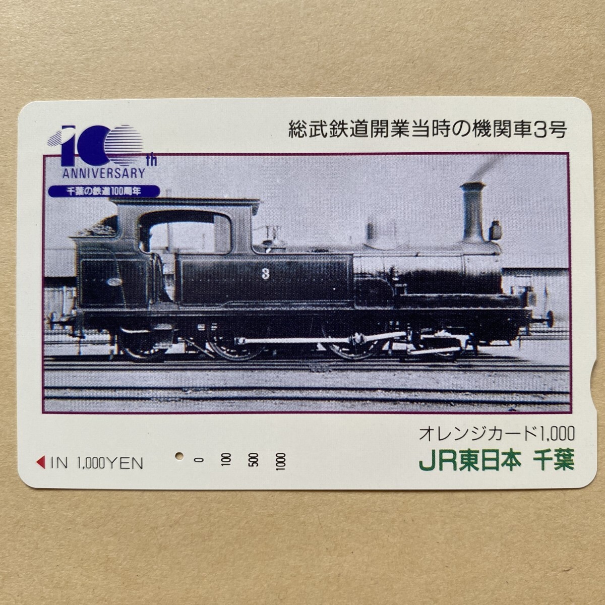 【使用済】 SLオレンジカード JR東日本 総武鉄道開業当時の機関車3号拍卖