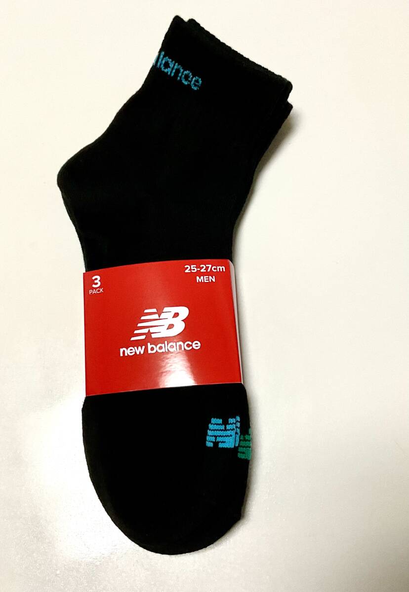 送料無料★即決新品★ニューバランス★New Balance★メンズ靴下3足セット★ソックス3足セット★サイズ25~27cm★ブラック拍卖
