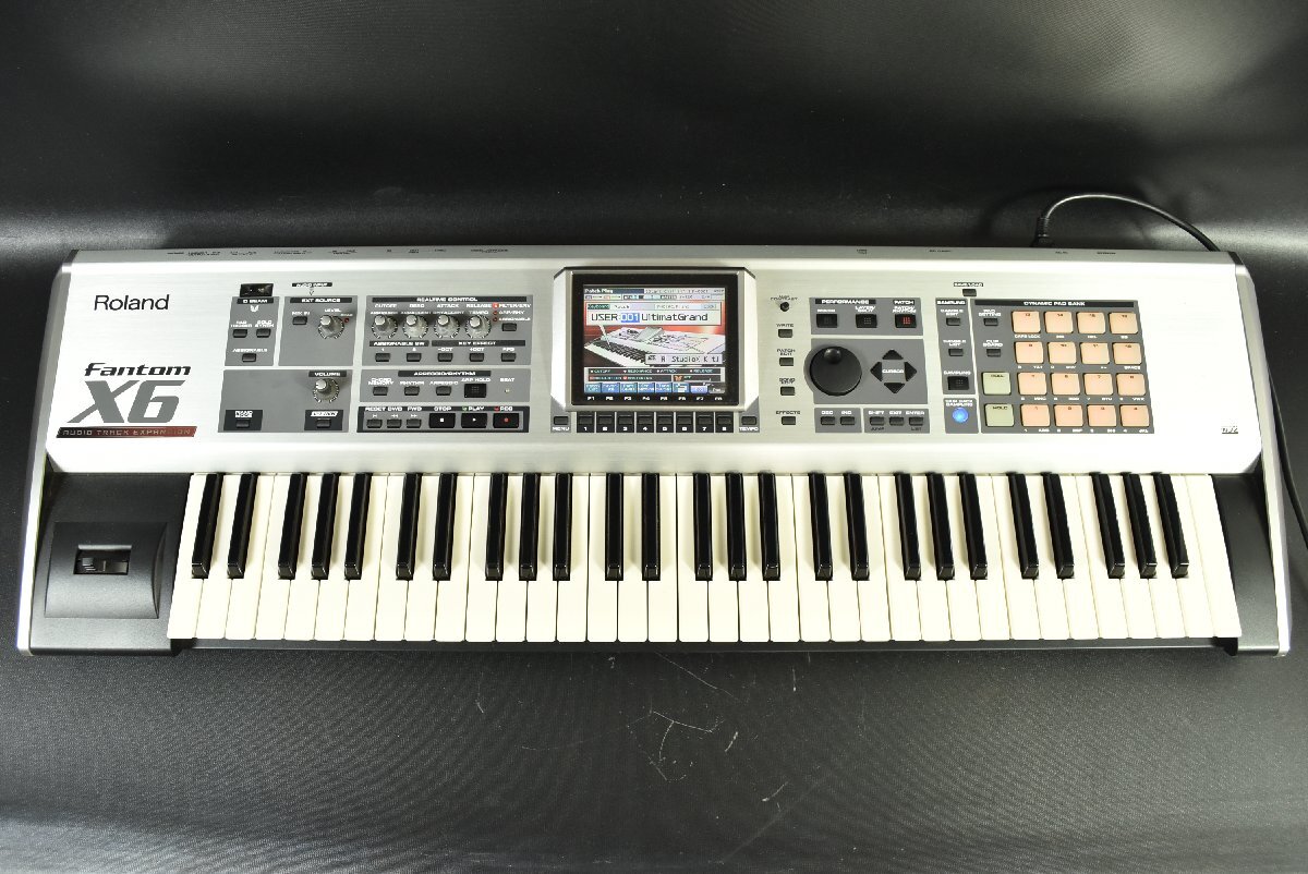 ▼Roland Fantom X6 Audio Track Expansion ローランド ファントム シンセサイザー キーボード ■通電確認済/現状渡 ソフトケース付 61鍵拍卖
