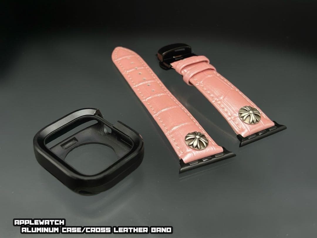 アップルウォッチ アルミニウムケース クロスレザーベルト 49mm 46mm 45mm 44mm 41mm 40mm ウルトラ拍卖