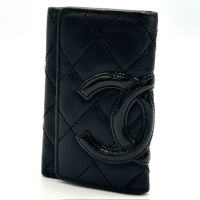 美品 CHANEL シャネル カンボン ブラック ピンク 6連 キーケース拍卖