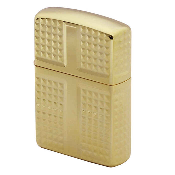 ジッポー #162アーマー(鎧)4面加工 ダイヤカット ゴールド 162G-4CRDC&ギフトボックスセット(オイル+フリント+BOX)拍卖