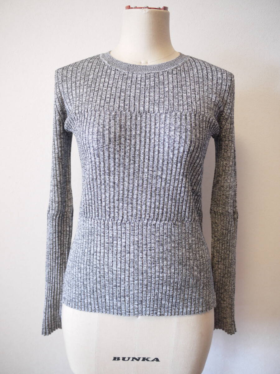 EPOCA エポカ シルバーラメ 長袖リブニット モノトーン 40 美品拍卖
