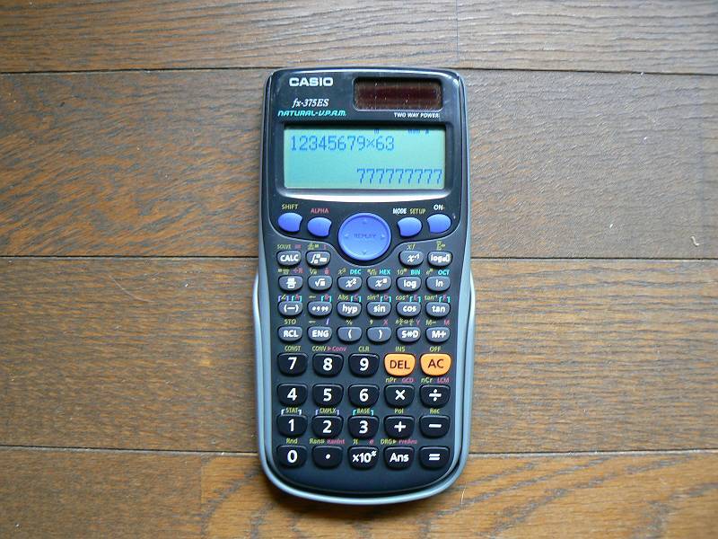 関数電卓 fx-375ES カシオ製 太陽電池 中古拍卖