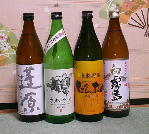 送料無料あり!本格芋焼酎(蓬原白麹/白金吟酒/だんだん/白霧島)900ml×12本セット100円スタート拍卖