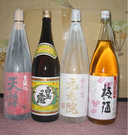 送料無料あり!本格芋焼酎 白玉醸造セット(天誅/元老院/白玉の露/さつまの梅酒)1800ml×6本セット100円スタート拍卖