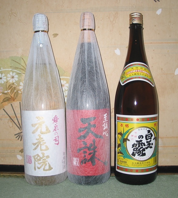 送料無料あり!本格芋焼酎(白玉の露/天誅 /元老院)1800ml×6本セット100円スタート拍卖