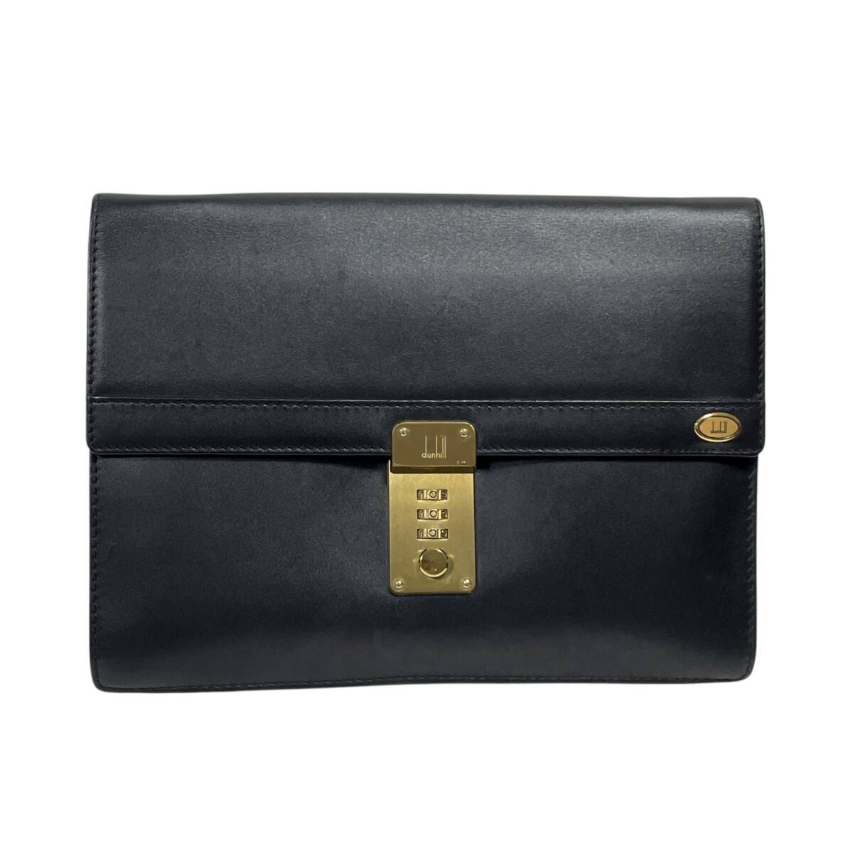 ◆中古品◆ dunhill ダンヒル クラッチバッグ セカンドバッグ ブラック ゴールド金具 レザー ダイヤルロック式 本体のみ V99184NR拍卖