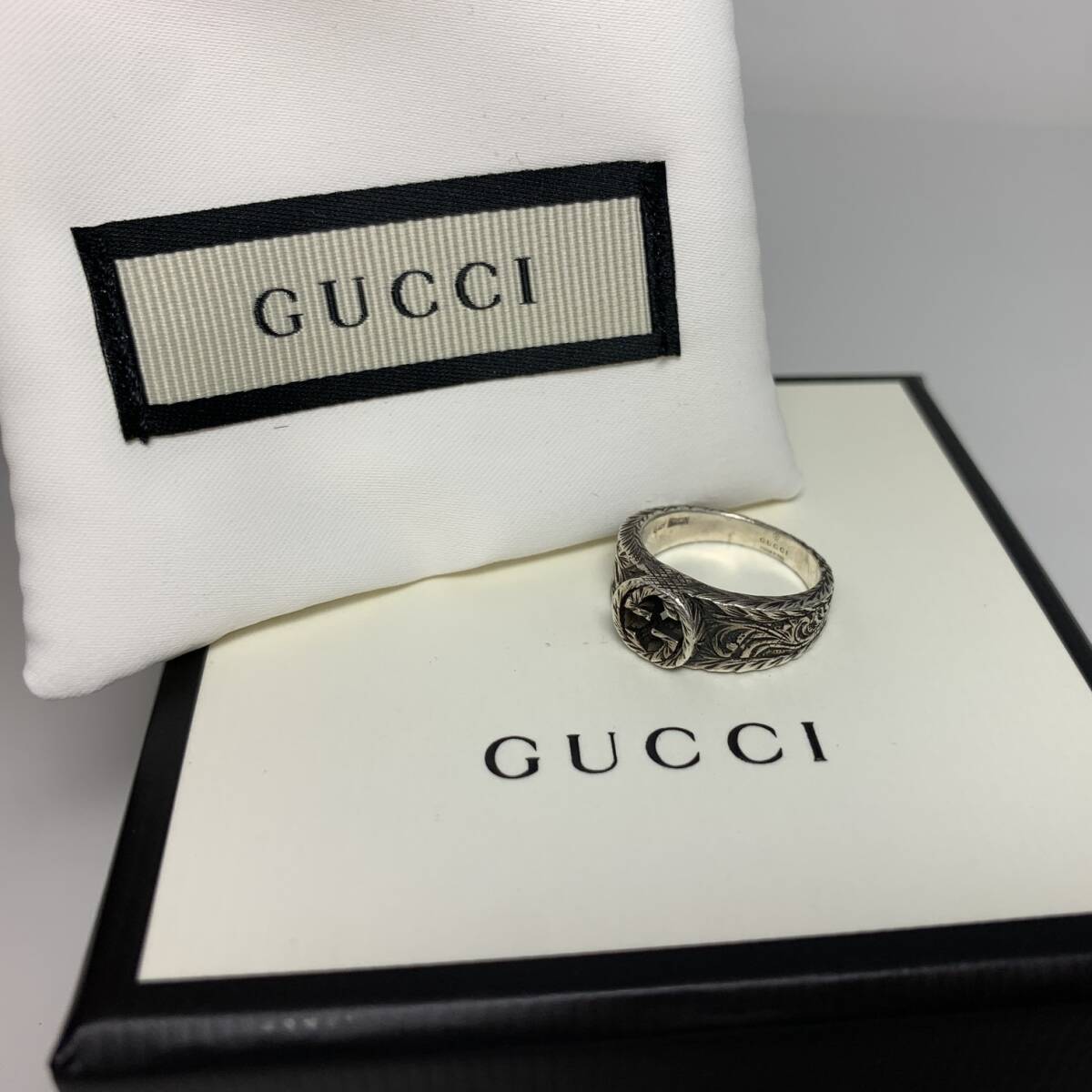 GUCCI グッチ インターロッキング Gリング 11 Ag 952刻印 10号 指輪 リング 【中古】GIY55567拍卖