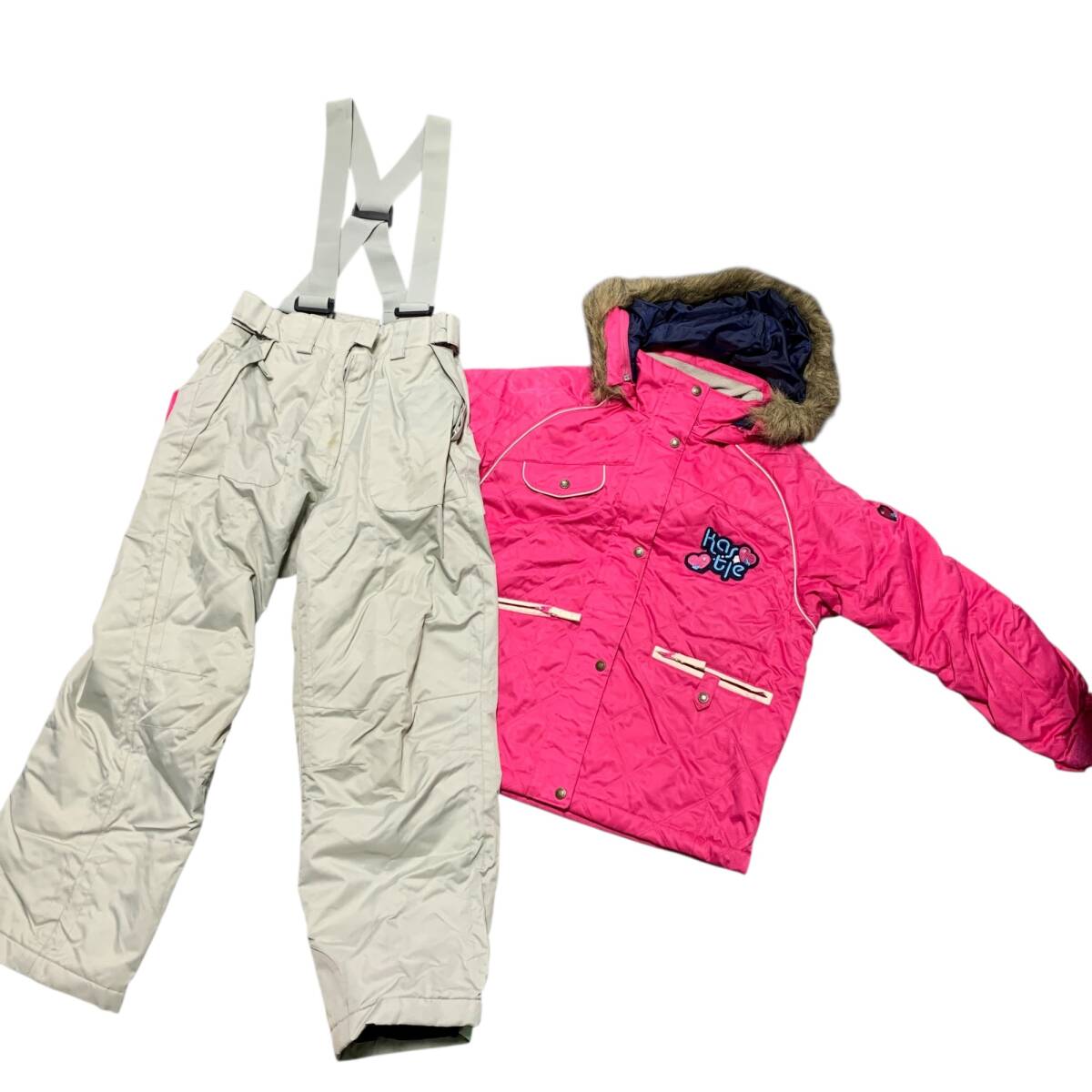 ◆中古品◆KASTLE ケスレ スキーウエア 上下セット 140サイズ ジャケット ボトムス キッズ 女の子 ウィンタースポーツ kyX13944N拍卖