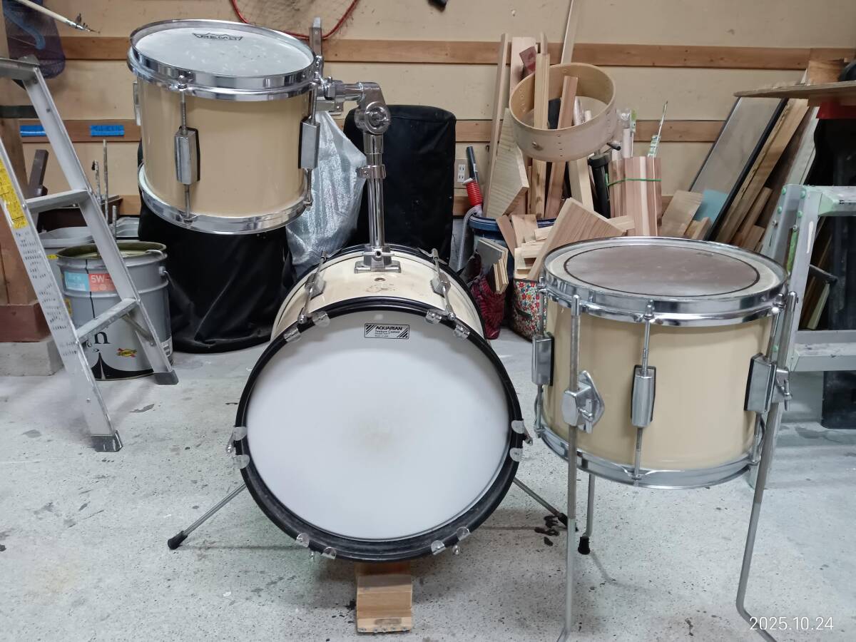 小口径ドラム3点セット バスドラム14インチ 引取り限定(神奈川県)拍卖