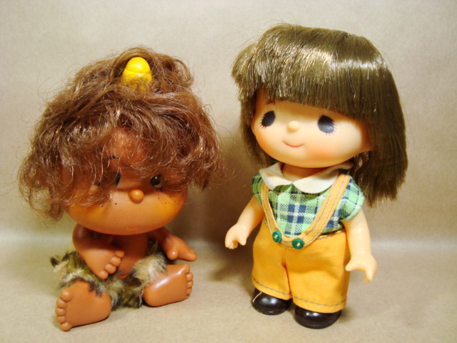 昭和レトロ★セキグチ ソフビ人形★鬼の子 雷たんたん・女の子★2点で拍卖