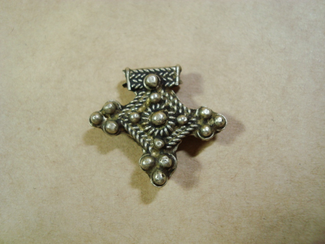 ヴィンテージ★モロッコ ベルベル族/クロスモチーフ シルバーペンダントトップ★ベルベルクロス お守り ③拍卖