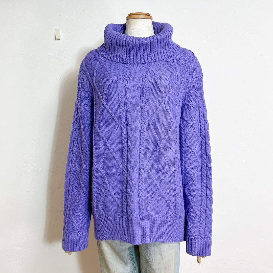 アルシーブ オフタートル アラン模様 ケーブル チャンキーニット ビッグシルエット オーバーサイズ ボリュームカラー拍卖