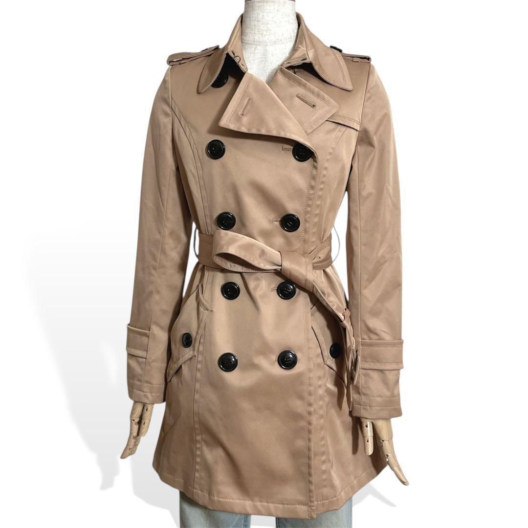 美品 ロイヤルパーティー ROYAL PARTY 総裏地 レースプリント トレンチコート ジャケット 36・S レディース 2551拍卖