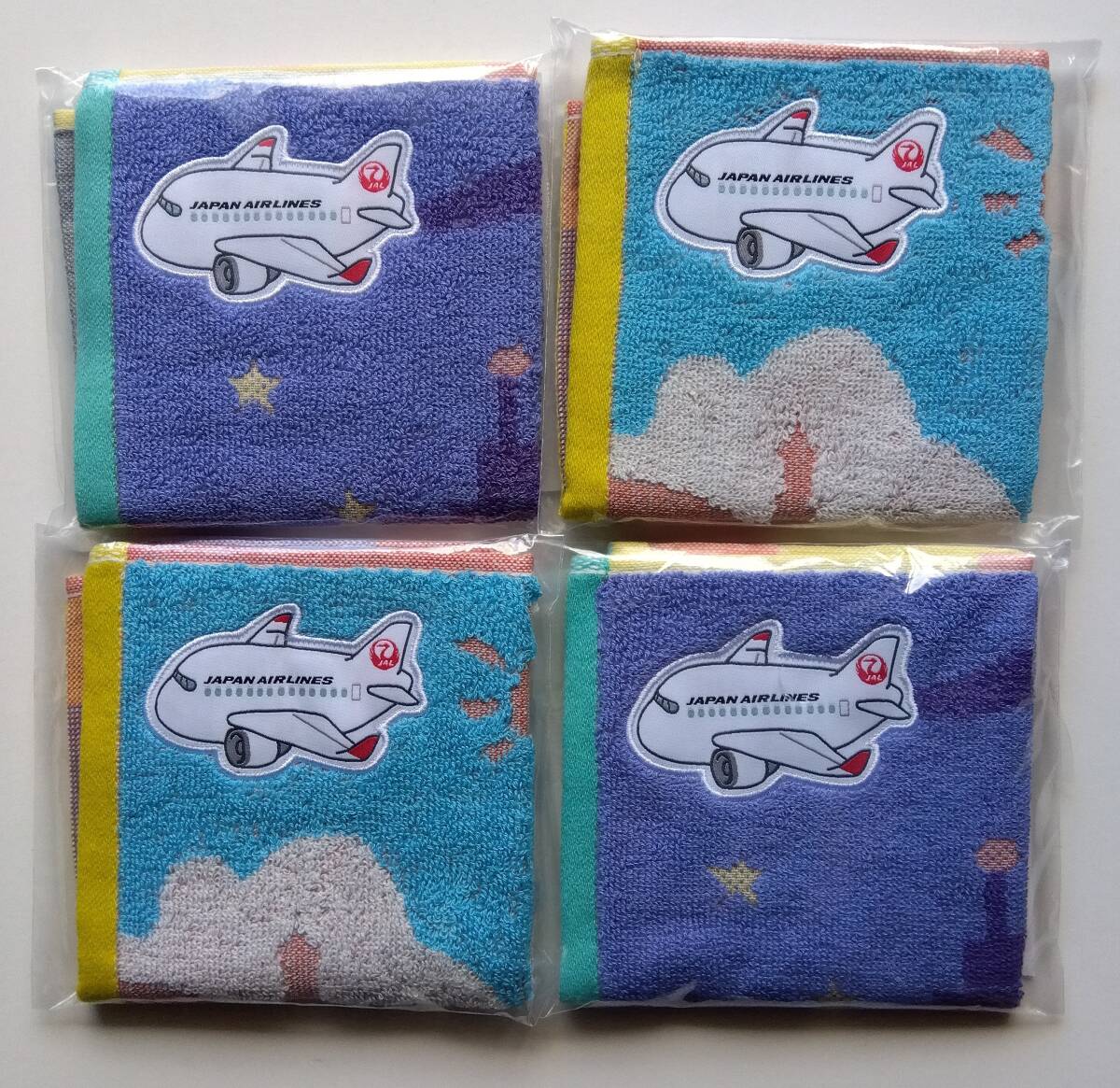 JAL 日本航空 UCHINO ミニタオル 4枚 未開封 キッズノベルティ 非売品拍卖