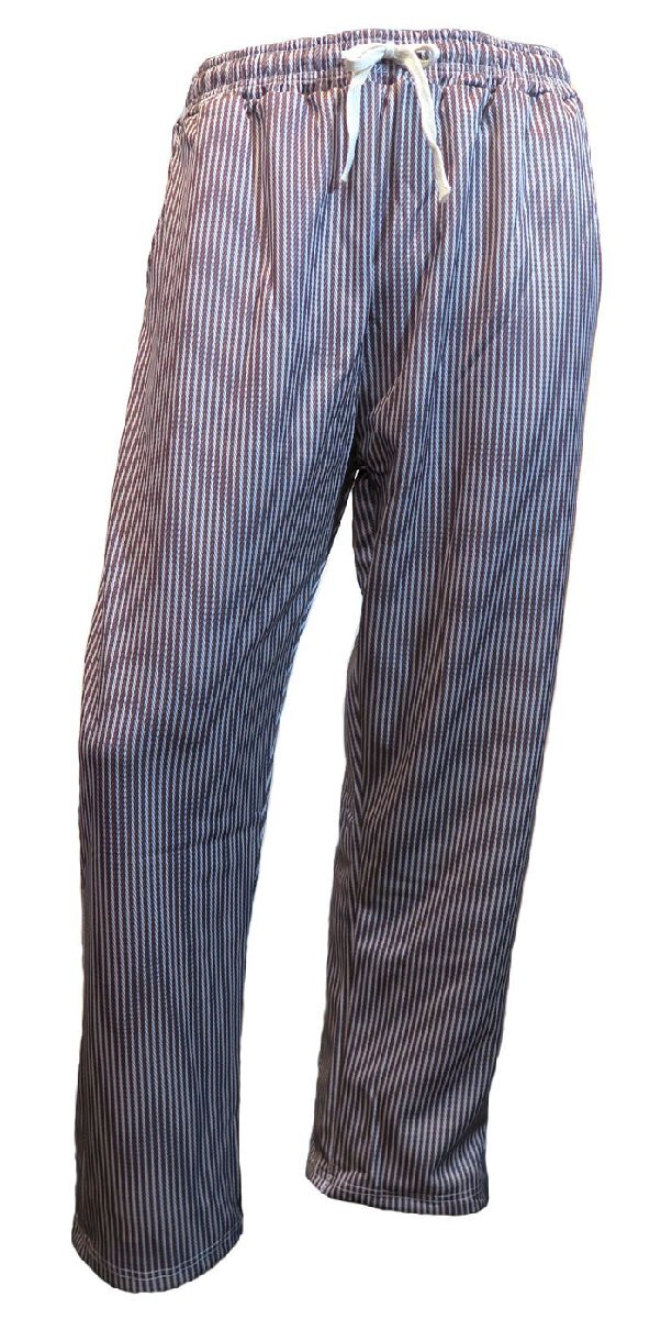 新品 XLサイズ セミワイドパンツ ストライプ 茶系 ブラウン 1374 メンズ スラックス イージーパンツ ウエストゴム ルーズフィット ロック拍卖