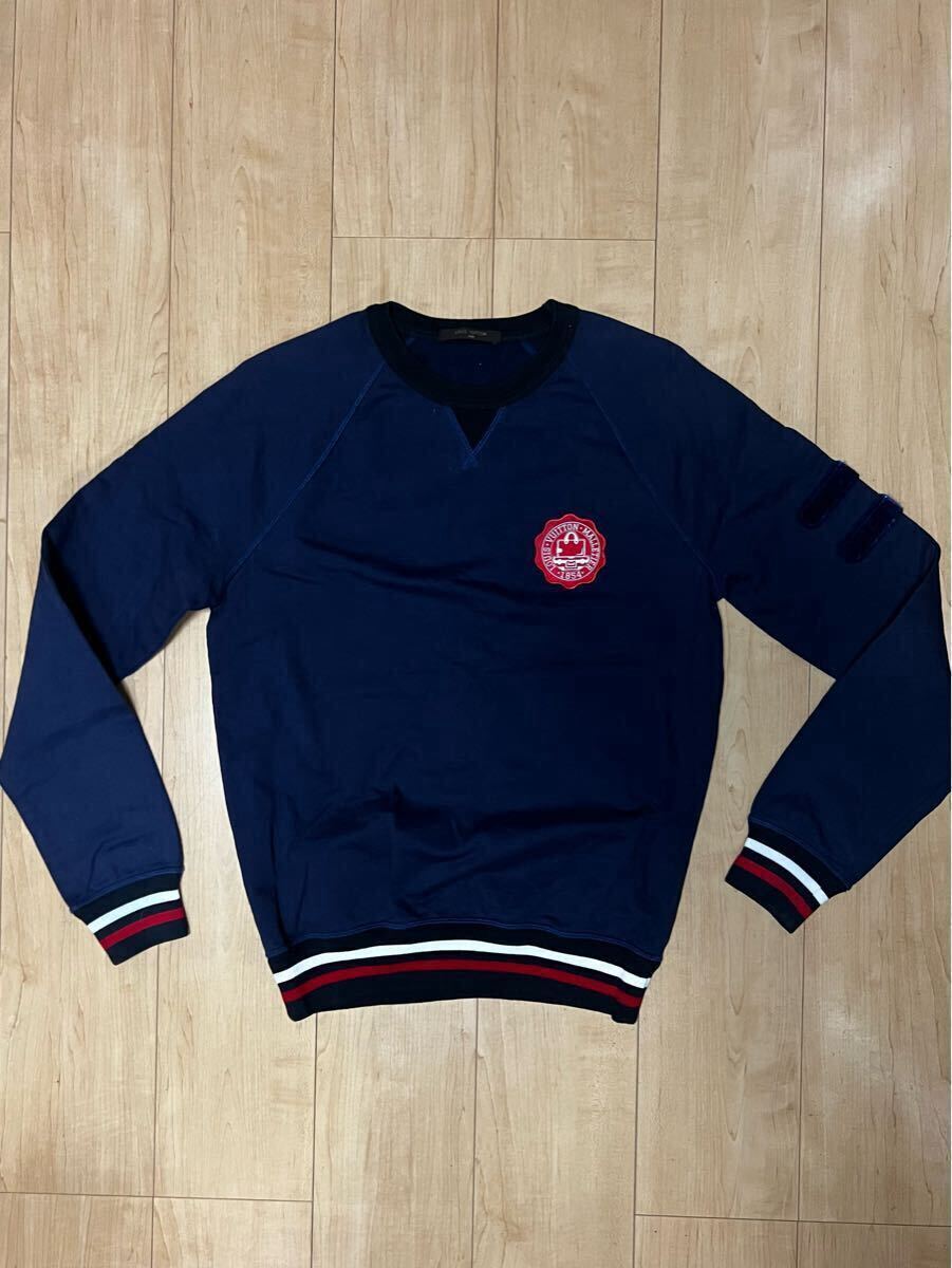 Louis Vuitton ルイヴィトン スウェット トレーナー トップス ネイビー M コットン ワンポイント ワッペン イタリア製拍卖