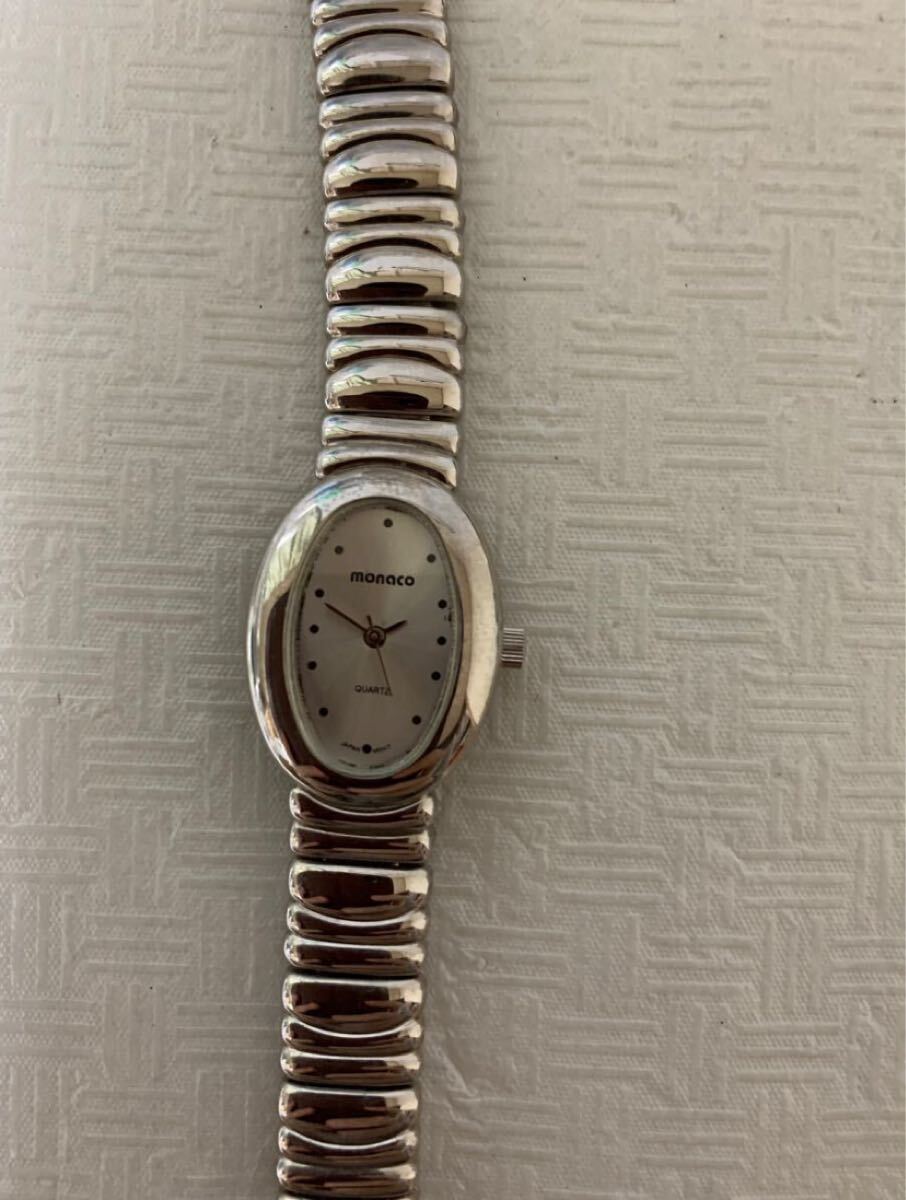monaco QUARTZ WATCH レディース クォーツウォッチ/腕時計/部品取り用/動作不動/留め具欠損/ジャンク拍卖