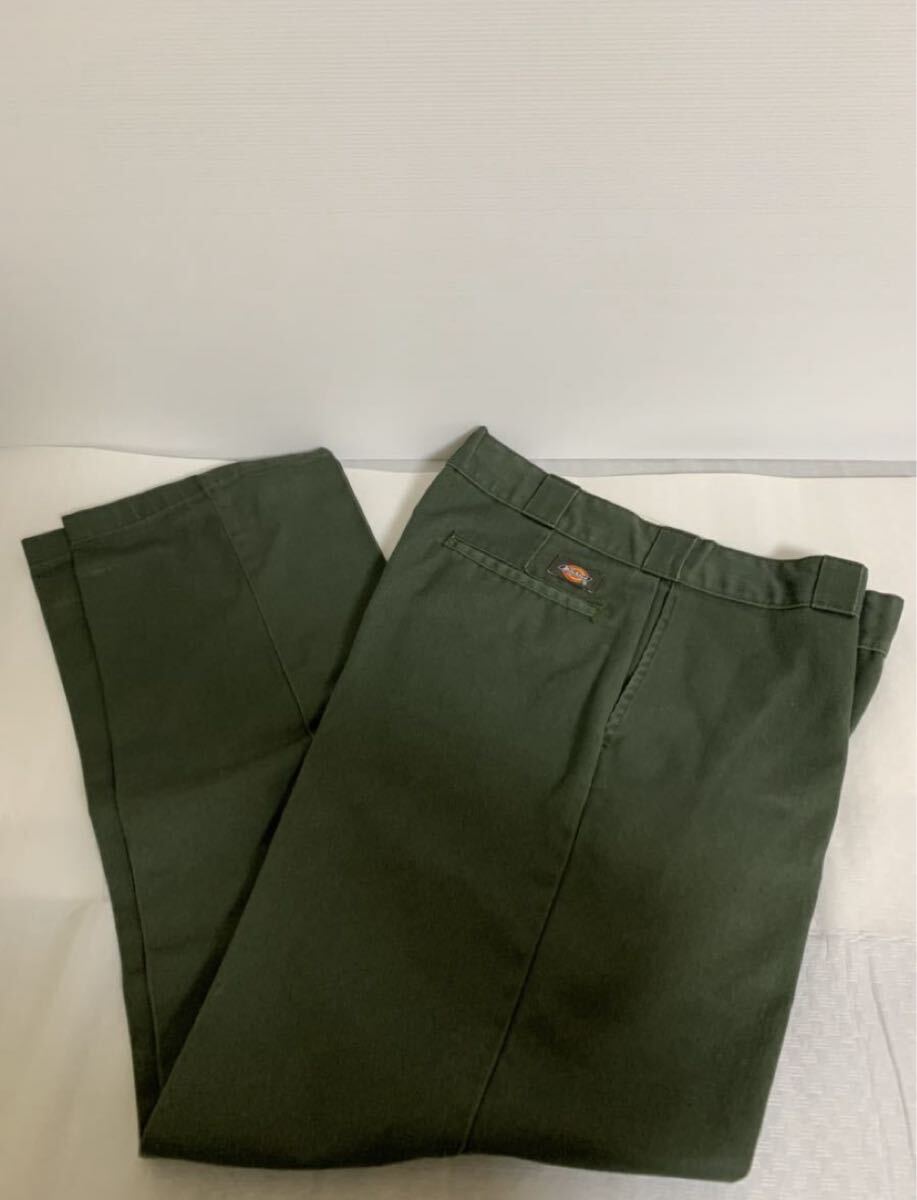 Dickies/874/Original Fit/34×32/ディッキーズ/ワークパンツ/ボトムス/グリーン系/USED/古着/要サイズ確認/香り付着柔軟剤?等拍卖