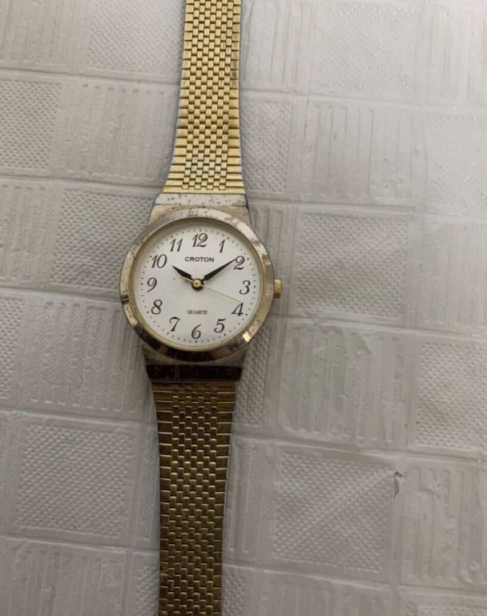 CROTON QUARTZ RT-119 WATCH/クロトン クォーツ 腕時計/ウォッチ/動作不動/部品取り用/USED/ジャンク扱拍卖