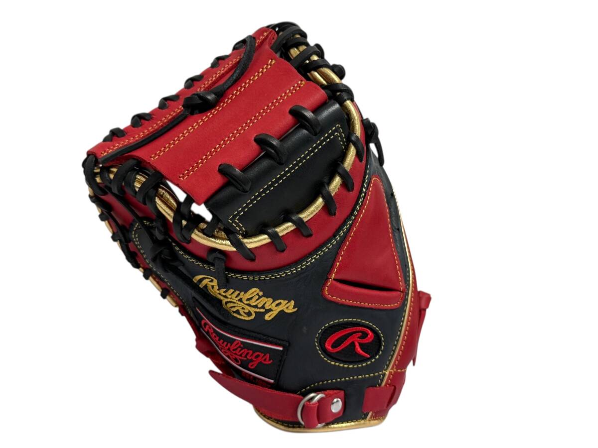 タグ付き未使用品 Rawlingsローリングス 一般軟式用キャッチャーミット HYPER TECH COLOR SYNC ハイパーテックカラーシンク GR2HTC2AF 赤黒拍卖