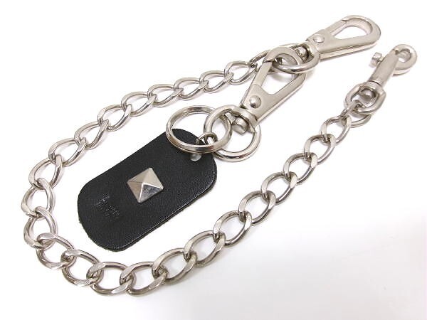 新品★Modern Pirates モダンパイレーツ★レザーキーホルダー付きウォレットチェーン★シルバー ブラック拍卖