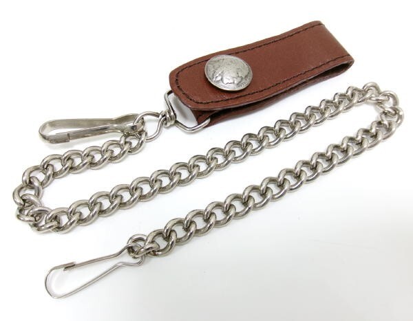 新品★チェーン付きベルトループ★コンチョ 本革拍卖