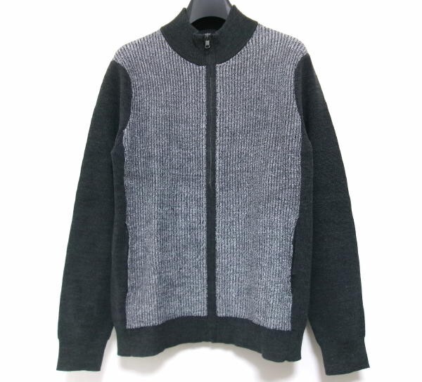 新品★JOSEPH ABBOUD ジョセフアブード★軽量 イージーケア KARL KARLジップ ニット ブルゾン★Lサイズ グレー拍卖