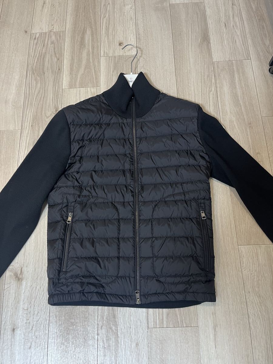 超美品国内正規品 MONCLER モンクレール ダウンジャケット ダウン ブラック アウター ニット ジャケット Mサイズ 黒 付属品完備拍卖