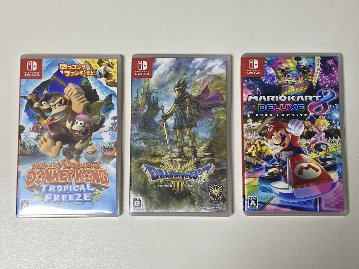 極美品 Nintendo Switch ゲームソフト マリオカート8デラックスド ラゴンクエストⅢ ドンキーコングトロピカルフリーズ 3点セット拍卖