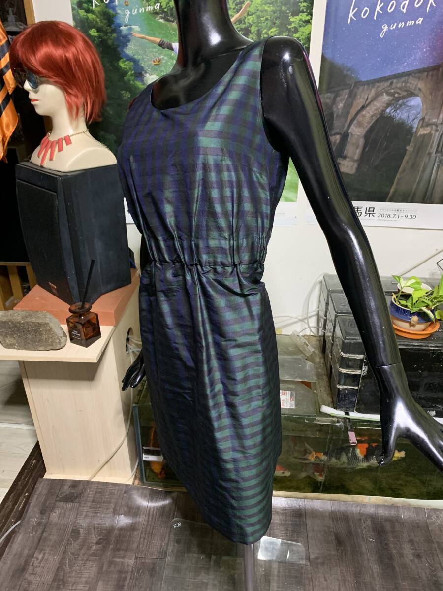 R / IENA 光沢 ボーダー シルク ワンピ拍卖