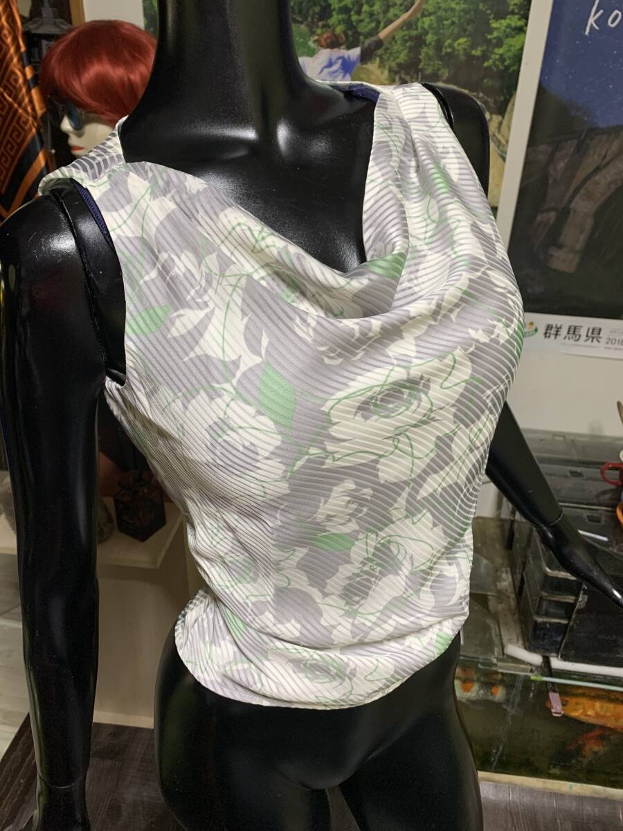 J / 光沢 シャドウストライプ ドレイプ プリント柄 カットソー拍卖