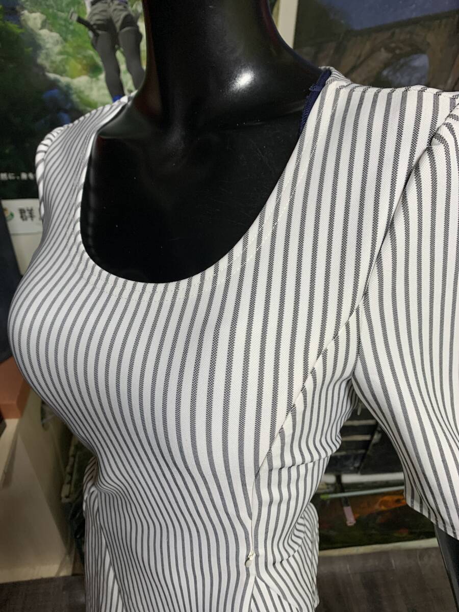 S / ストレッチ ストライプ ワンピ拍卖
