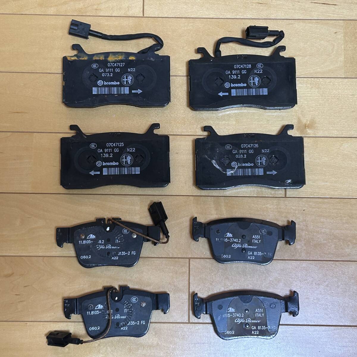 新車取外し アルファロメオ ステルヴィオ 純正ブレーキパッド 前後セット拍卖