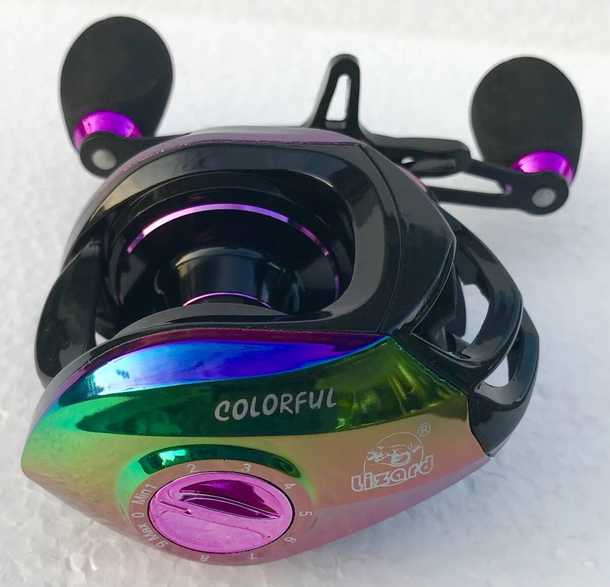 LIZARDベイトリール左☆送料無料☆新品未使用☆SPクロームレインボー☆ギア比7.2:1☆ベアリング20☆210グラム☆マグブレーキ☆MAXドラグ10k拍卖