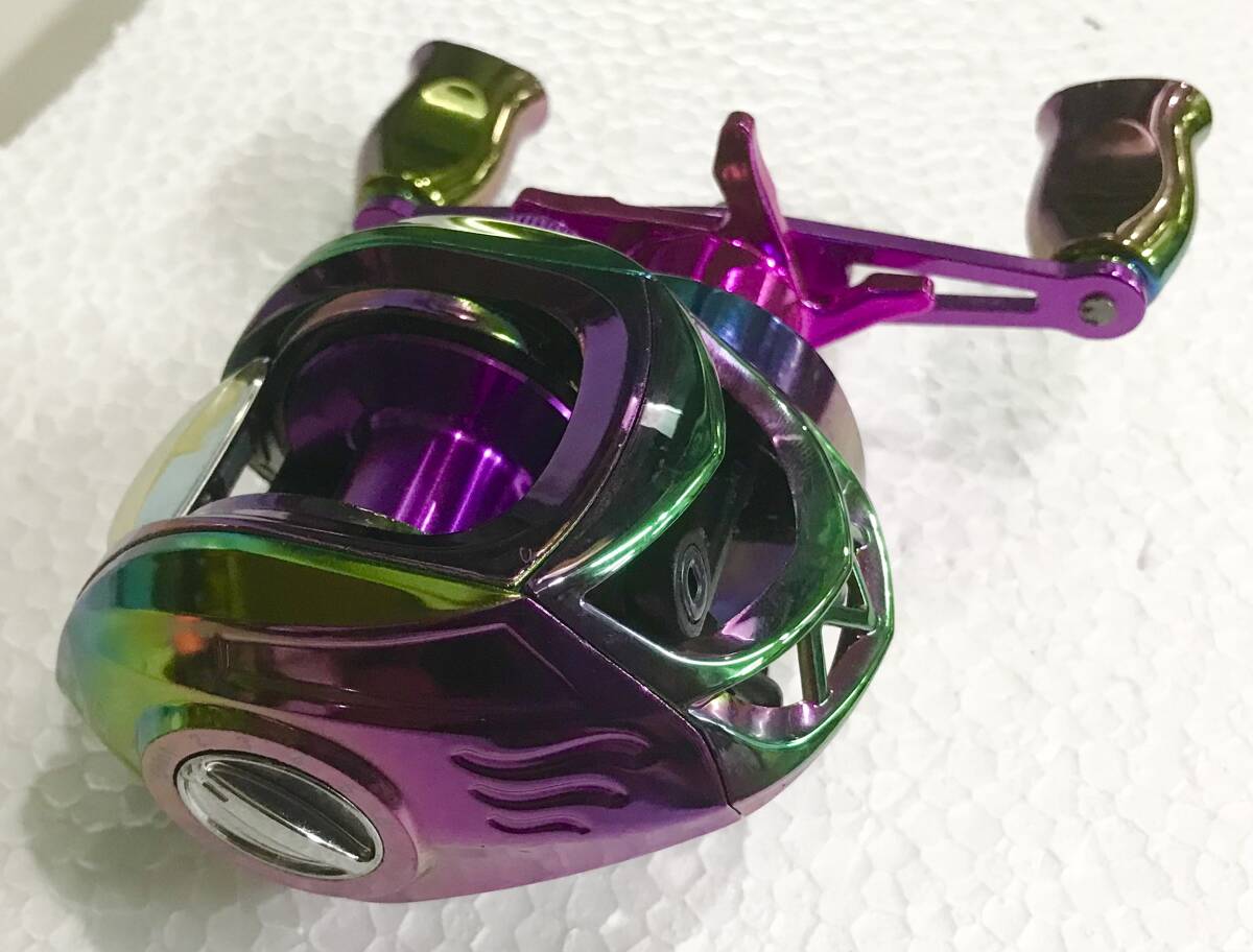 GOTUREベイトリール左☆送料無料☆新品未使用☆SP美クロームレインボー☆ギア比7.2:1☆ベアリング19☆210グラム☆マグネティックブレーキ☆拍卖