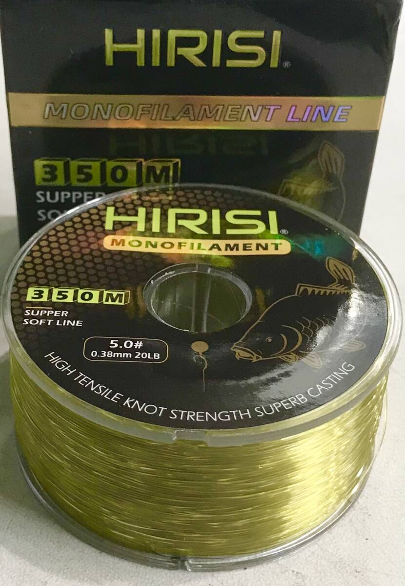 ナイロンライン350メートル☆5号☆0.38㎜☆20ポンド☆送料無料☆新品未使用☆ゴールド☆HIRISI super soft nylon Line☆釣り糸☆拍卖