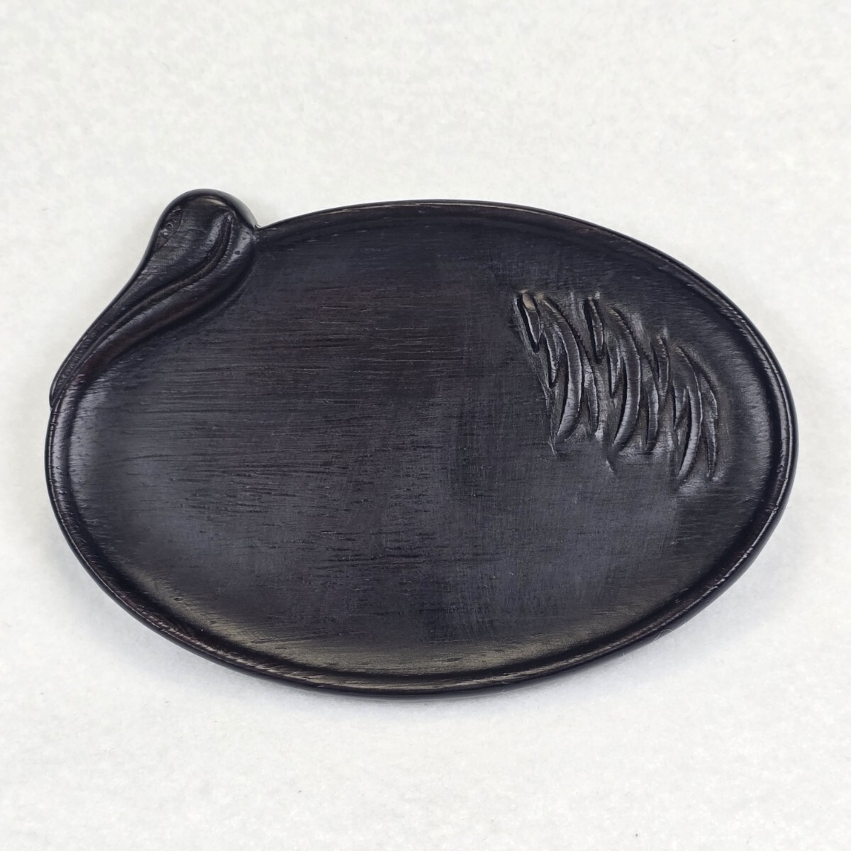 美品 紫檀木 細工浮彫り 鶴紋 小皿 茶菓子皿 茶道具 文房具拍卖