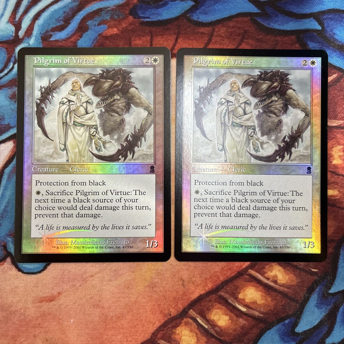100円スタート MTG マジックザギャザリング foil オデッセイ 英語 美徳の巡礼者/Pilgrim of Virtue 2枚セット拍卖
