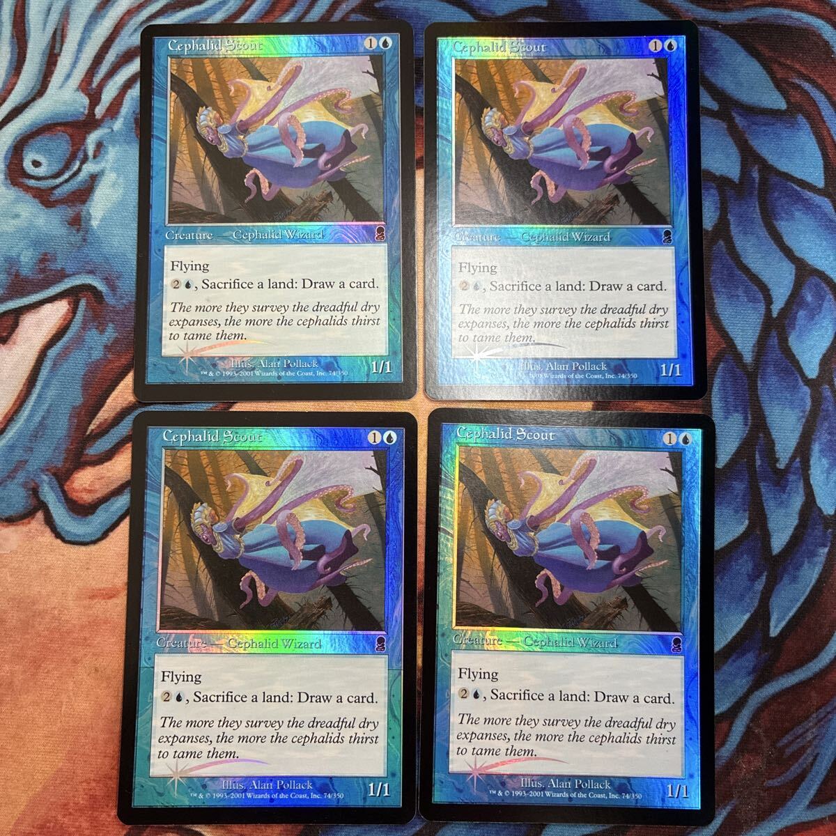 100円スタート MTG マジックザギャザリング foil オデッセイ 英語 セファリッドの斥候/Cephalid Scout 4枚セット拍卖
