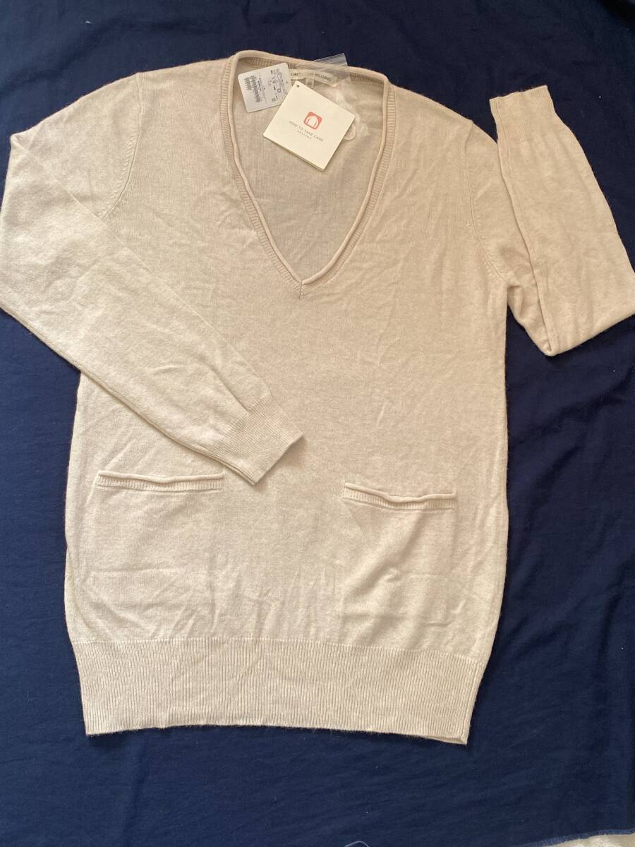 ★タグ付新品【green label relaxing/ユナイテッドアローズ】婦人長袖V首ロングニットセーター★拍卖