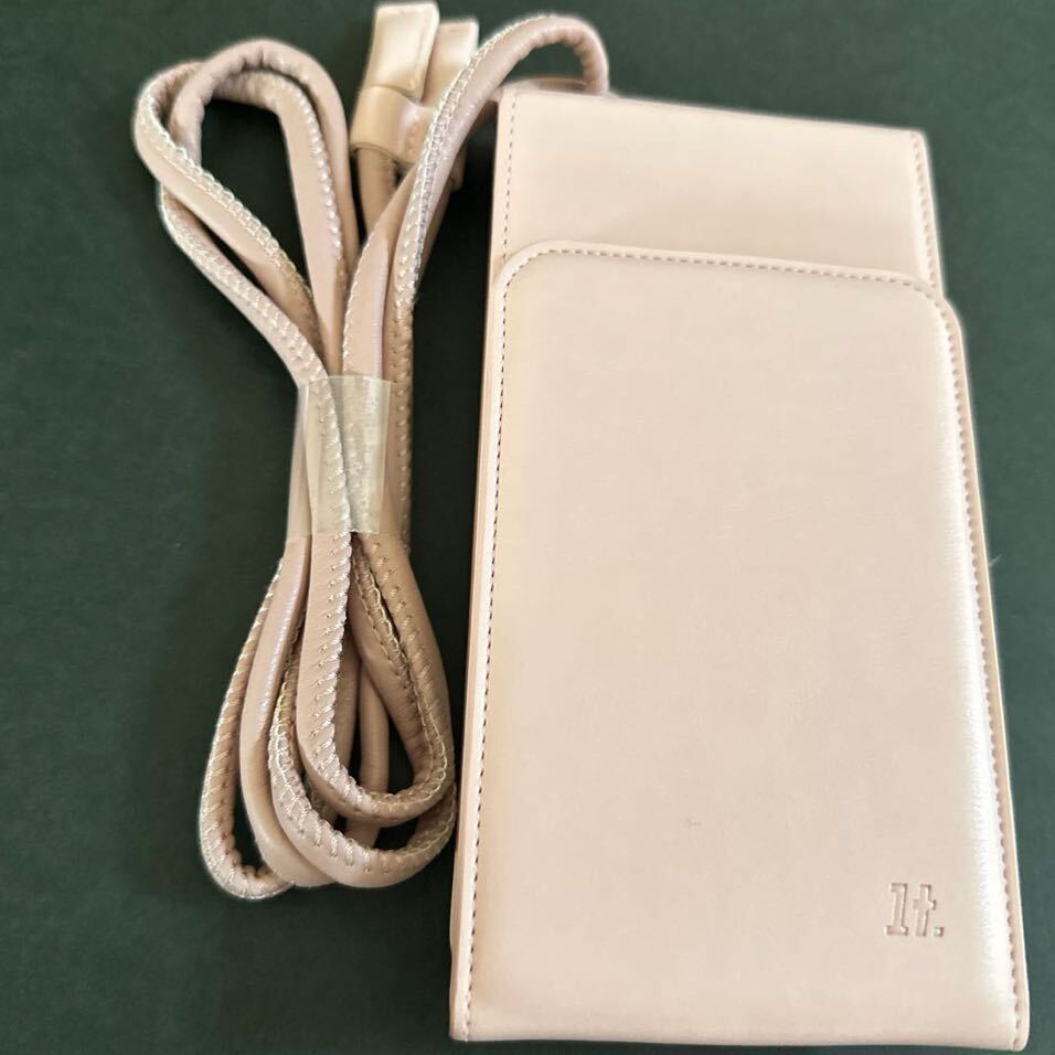 d-161 IT iPhone12 Pro Maxカードフォルダー、鏡、磁石付きケース斜めがけもできるストラップ付き ピンク拍卖