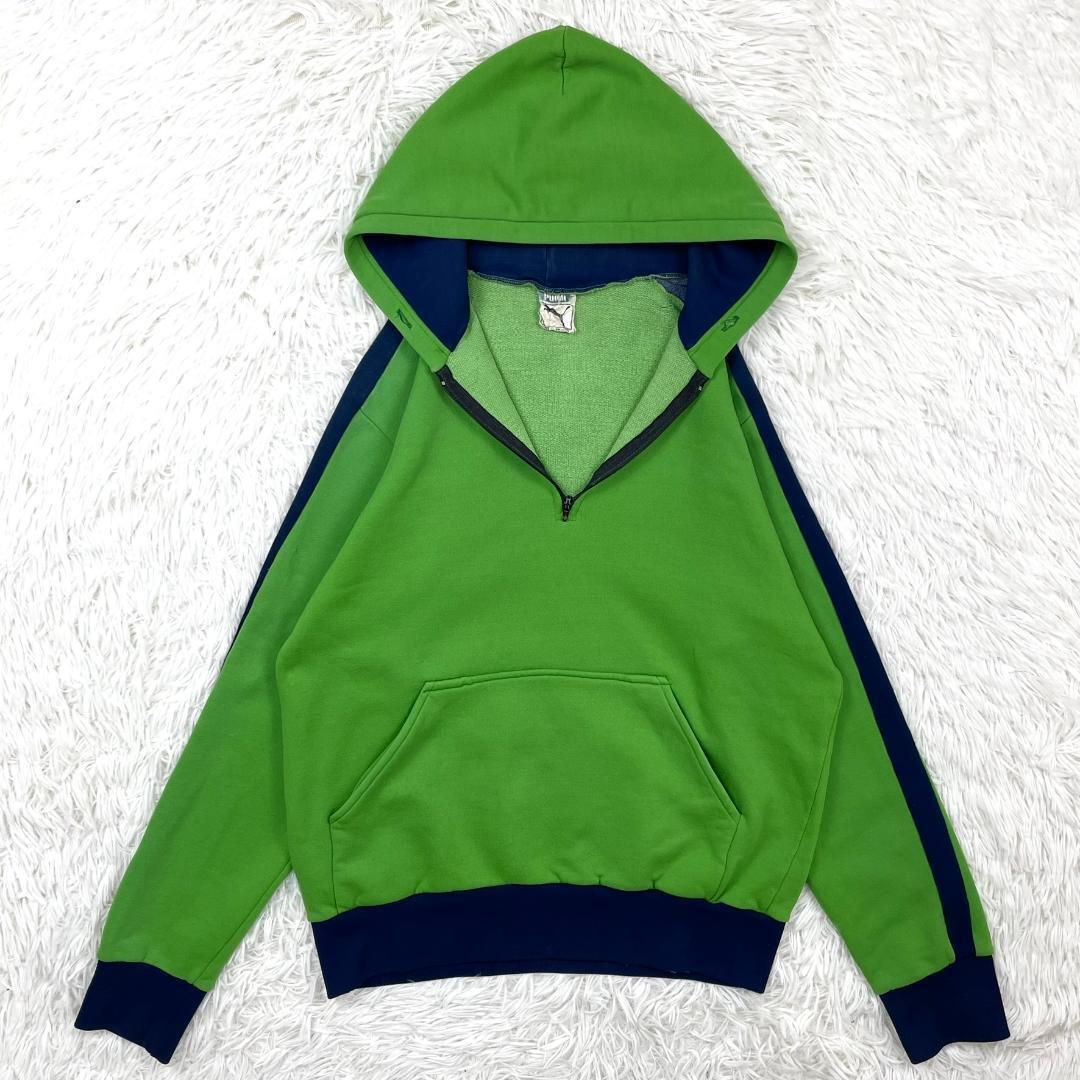 レア!70s ヴィンテージ フランス製☆Puma/プーマ 目付 ハーフジップ パーカー VINTAGE 古着 ジャージ トラックジャケット拍卖