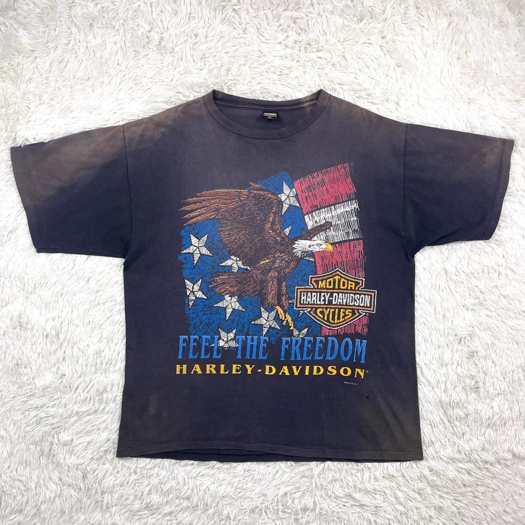 80s シングルステッチ☆ハーレー T HARLEY DAVIDSON /ハーレーダビットソン Tシャツ ヴィンテージ vitage バイク モーター拍卖