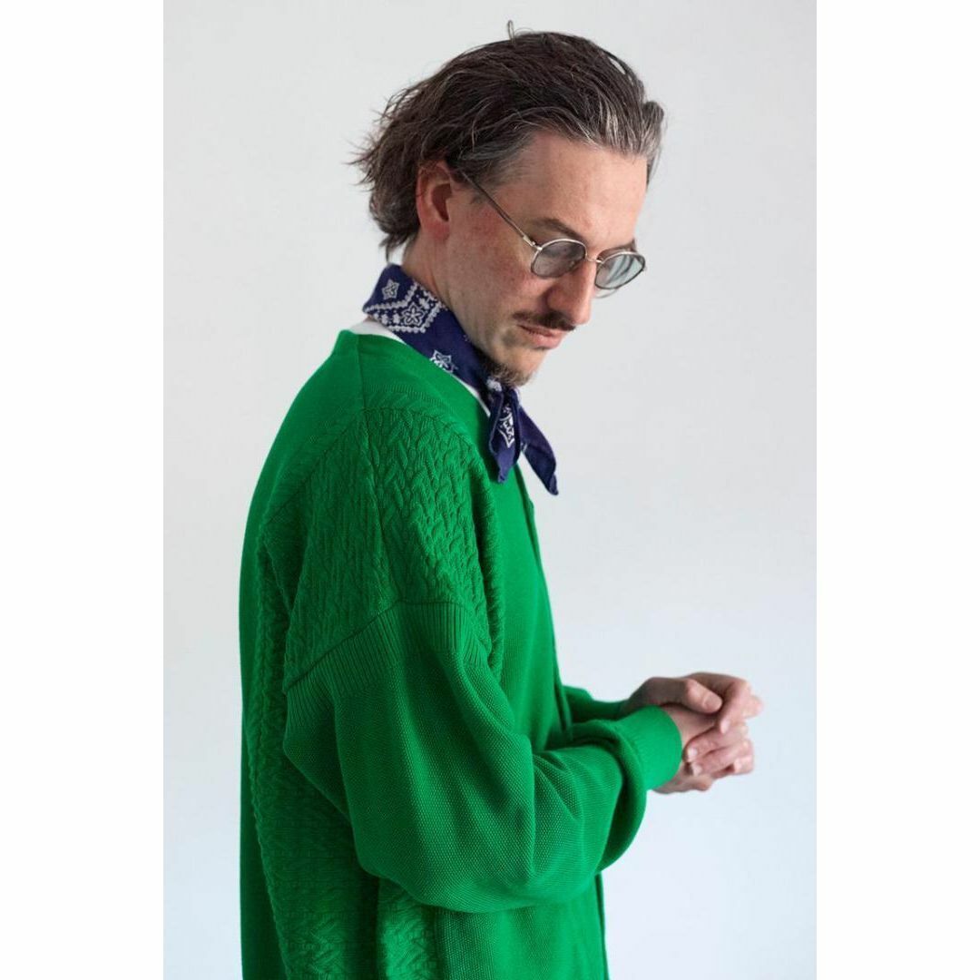 【新品未使用】YASHIKI/ヤシキ Vネック ニット カーディガン 緑拍卖