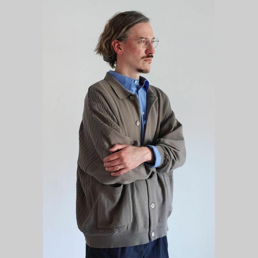 新品★ヤシキ/YASHIKI 襟付 カーディガン グレージュ サイズ3拍卖